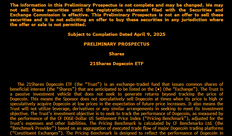 Dogecoin [DOGE] exchange-traded fund (ETF)-SEC