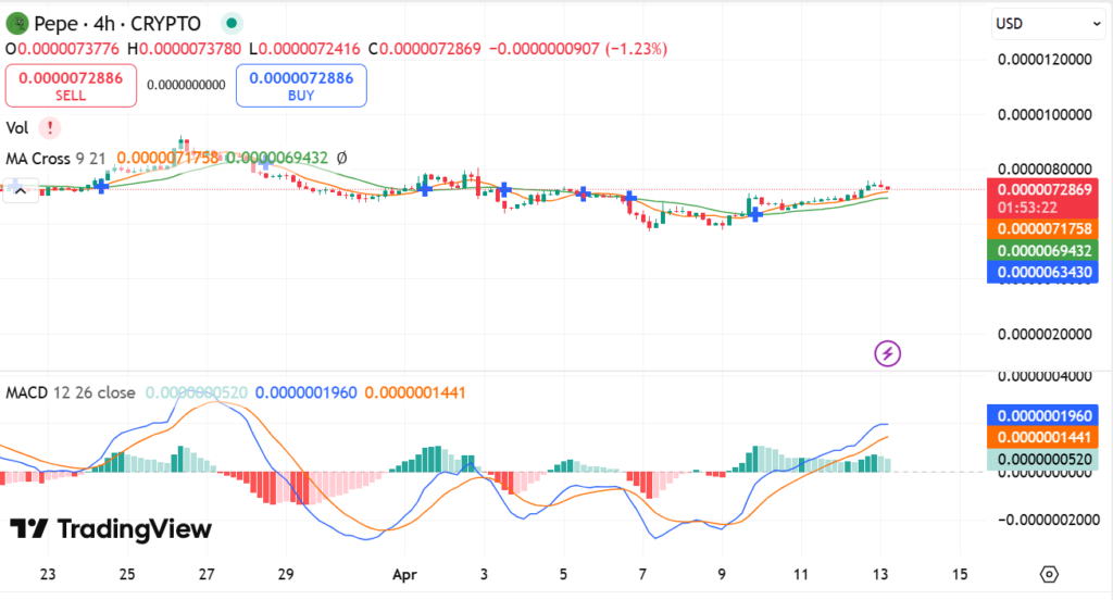Pepe Price Chart-TradingView
