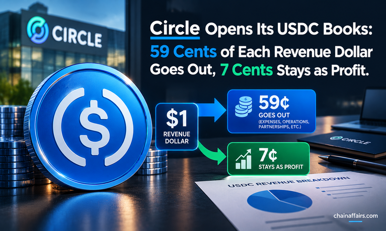 Circle Opens Its USDC Books: 59 Cents of Each Revenue Dollar Goes Out, 7 Cents Stays as Profit