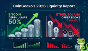 CoinGecko’s 2026 Liquidity Report: Bitcoin Depth Jumps 50% as Ether, Solana Order Books Thin Out